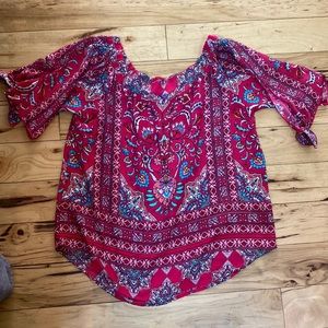 Renee C off shoulder paisley blouse top